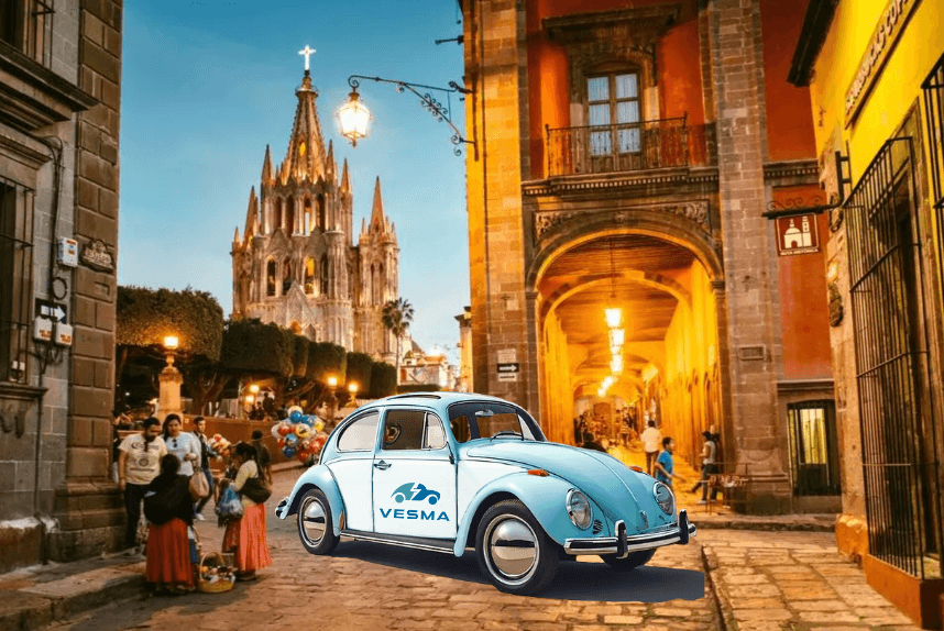 Classic Volkswagen Beetle in San Miguel de Allende